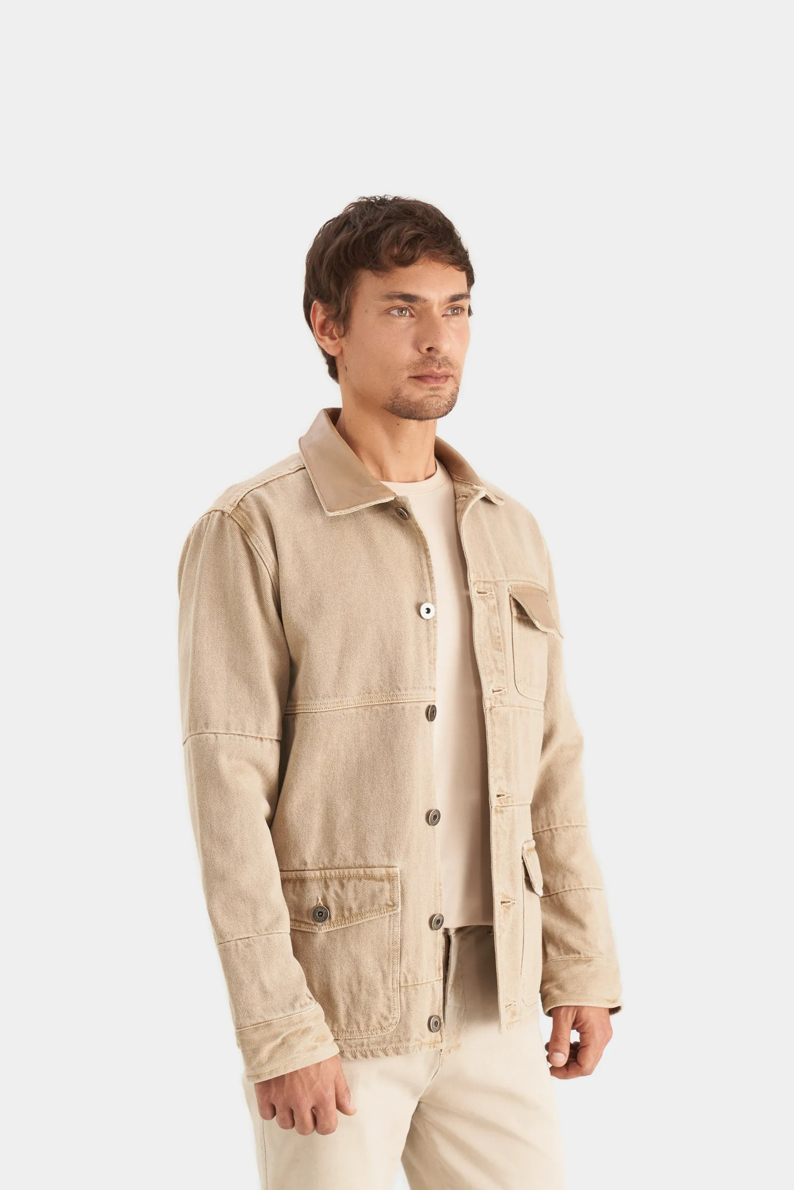 Chaqueta neu en drill para hombre silueta trucker