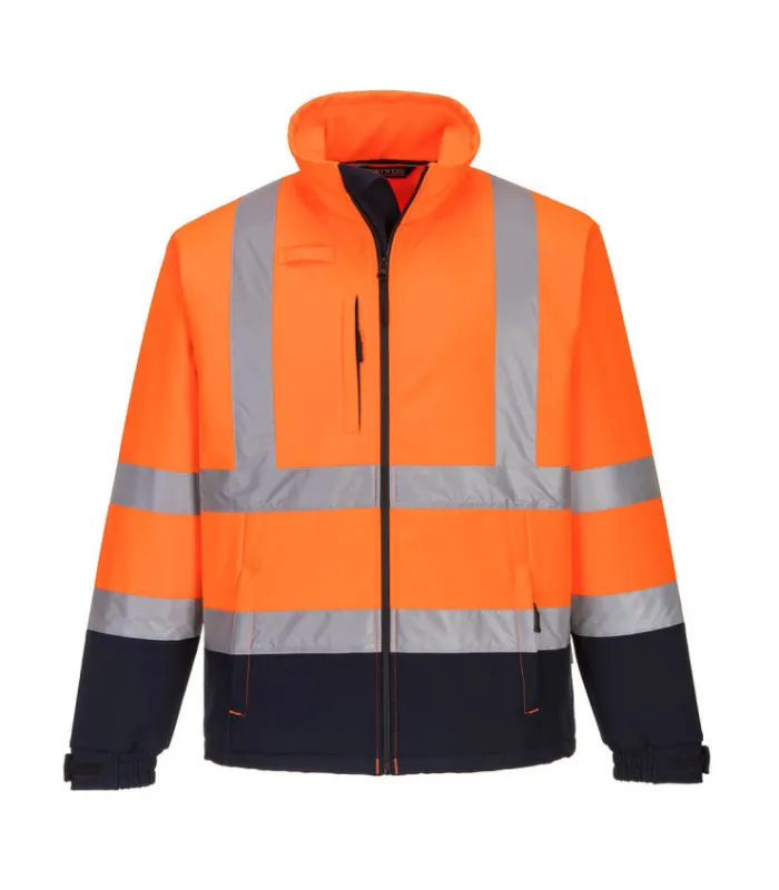 Chaqueta Softshell bicolor de alta visibilidad de 3 capas de poliéster con cintas reflectantes PORTWEST S425