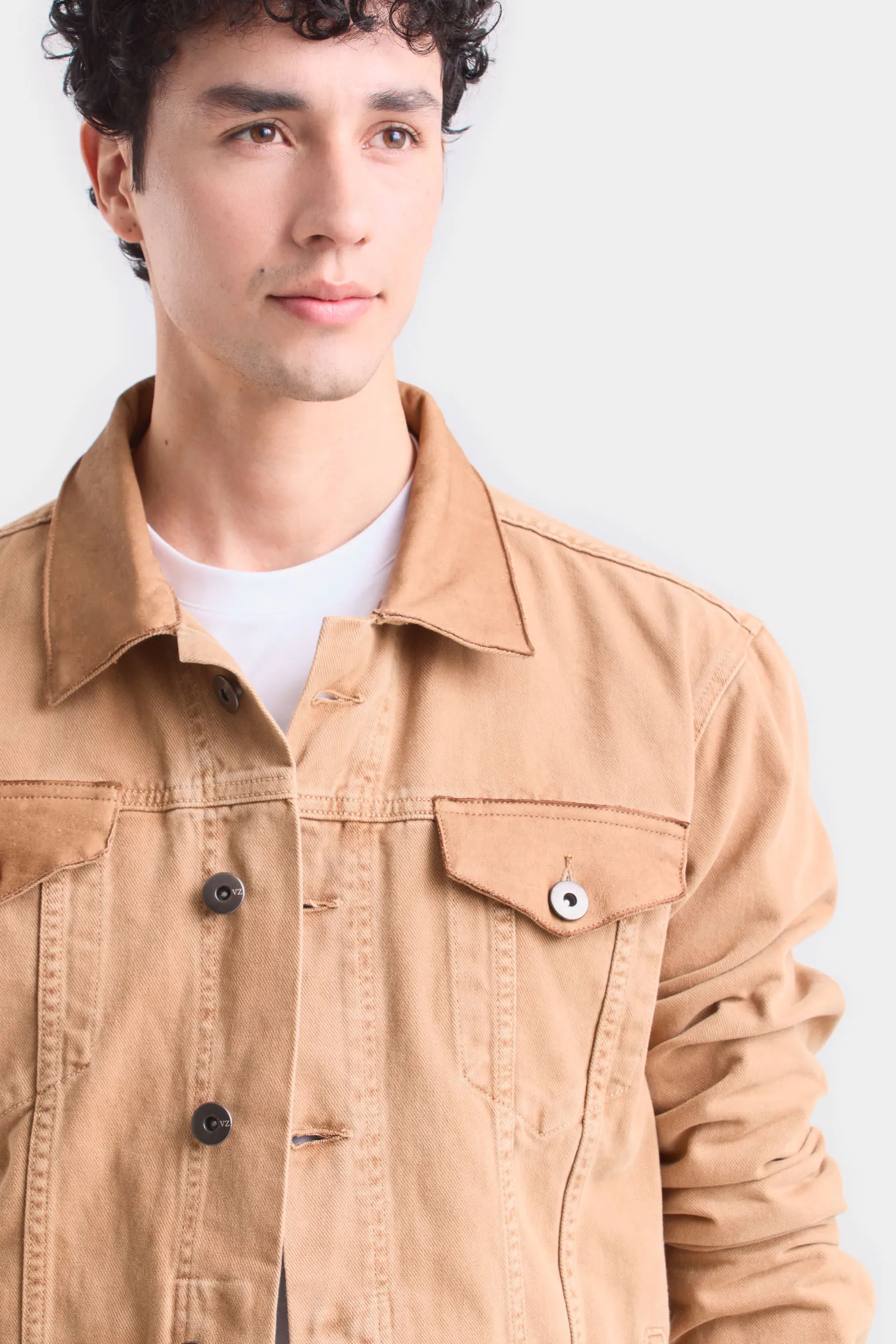 Chaqueta trucker para hombre piezas en cuero