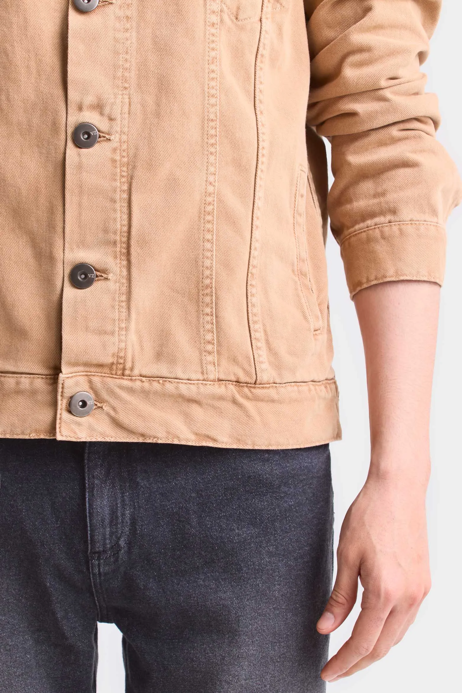 Chaqueta trucker para hombre piezas en cuero