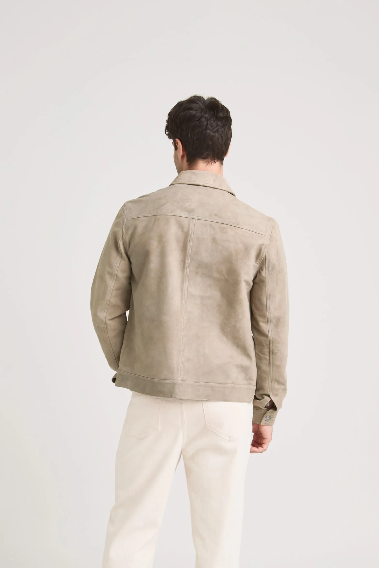 Chaqueta zambeze de gamuza para hombre cuello camisero