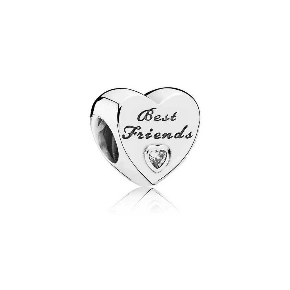 Charm Pandora con fomra de corazón con circonita. Best Friends.