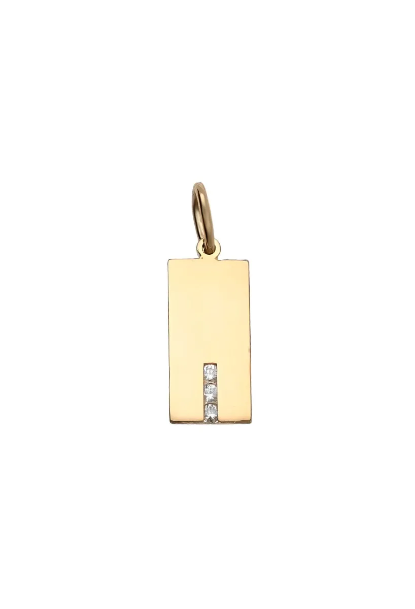 COLGANTE DE ORO 18 KILATES CON FORMA RECTANGULAR Y 3 CIRCONITAS 002_84091G
