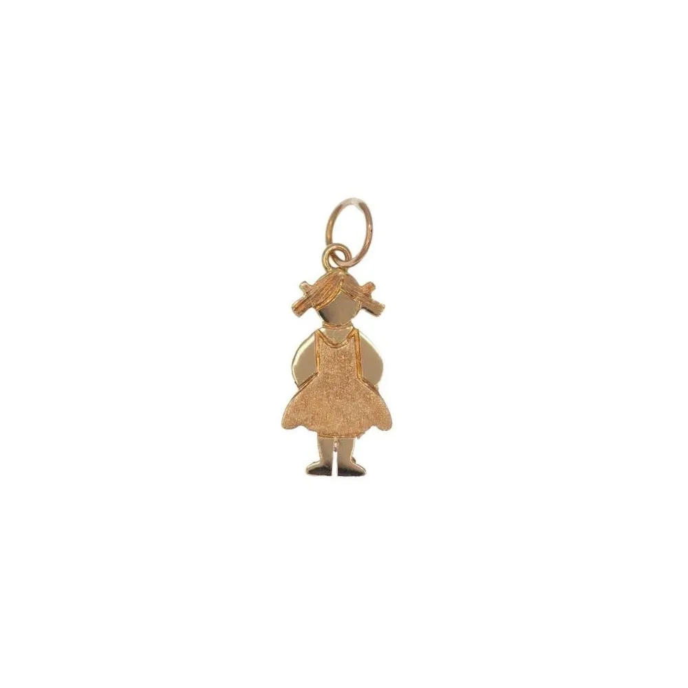 Colgante oro 18k "Niña" acabado mate y brillo
