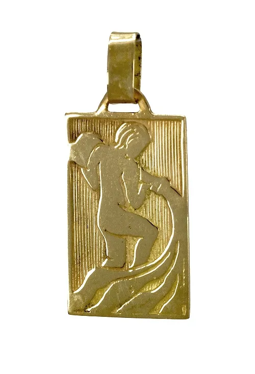 Colgante oro amarillo 18K horóscopo acuario 083_HRACUARIO