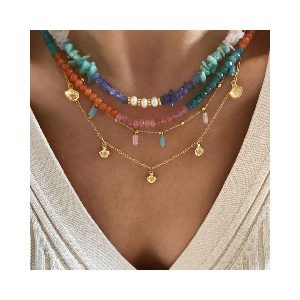 Collar Beach Shell Oro