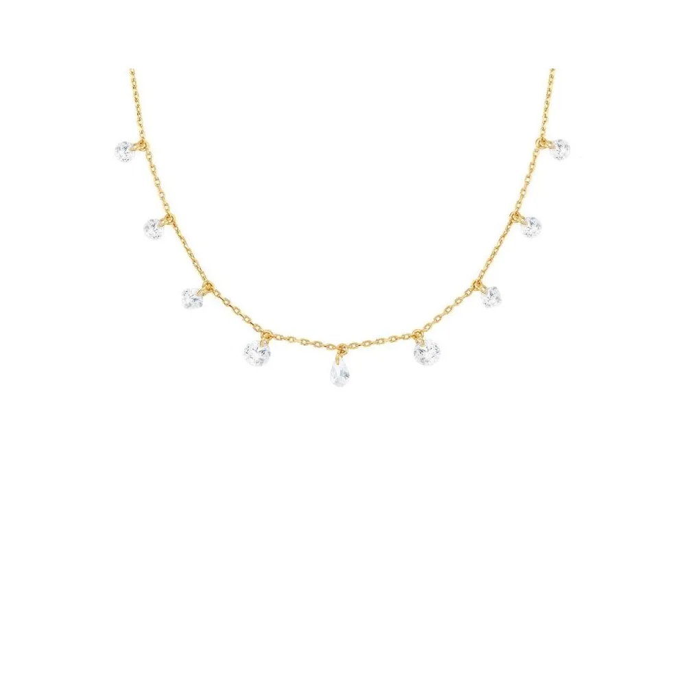 Collar corto PETILLE con circonitas con chapado oro 18k