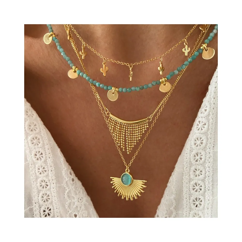 Collar Gala Amazonita Oro