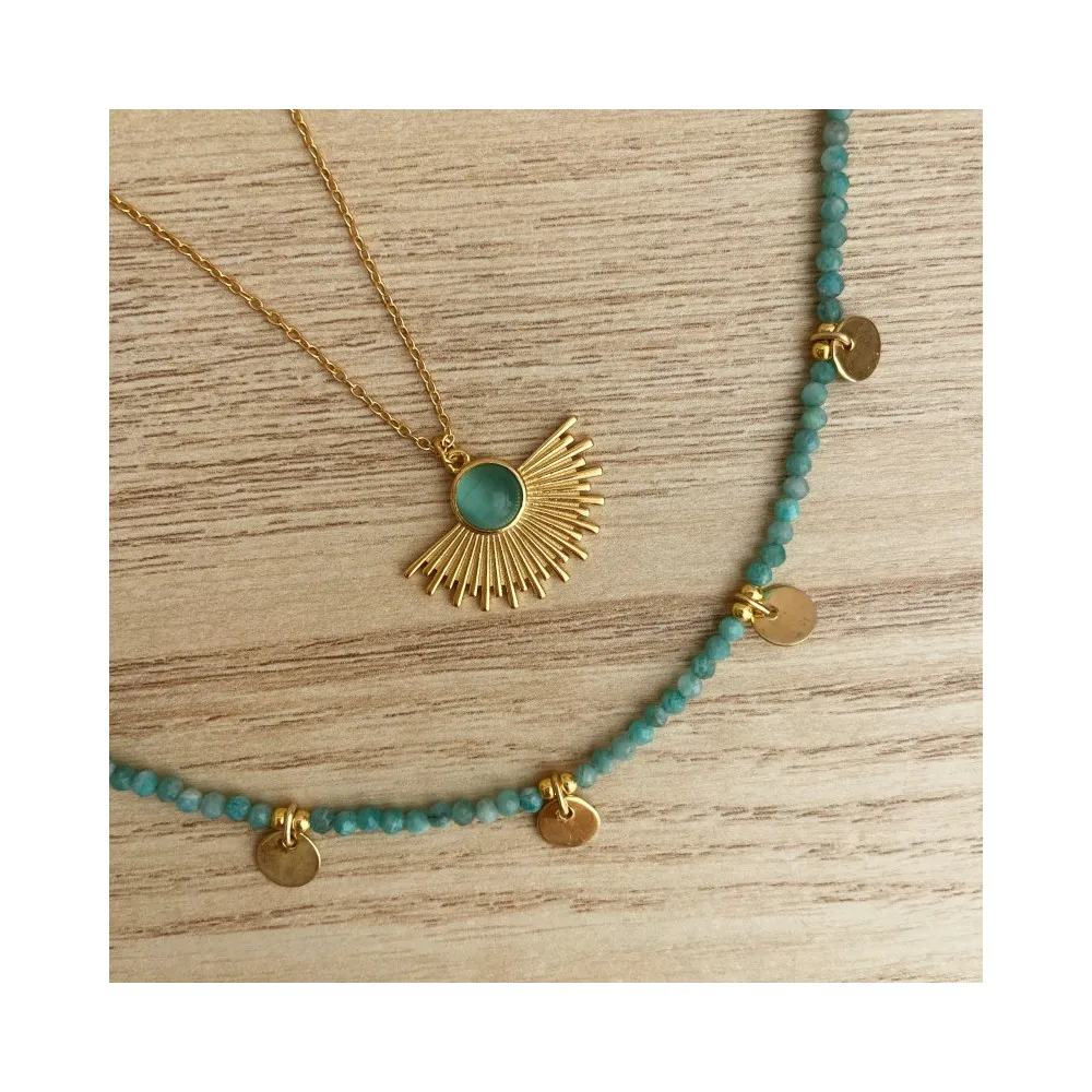 Collar Gala Amazonita Oro
