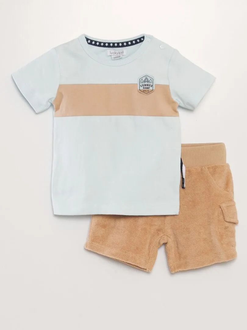 CONJUNTO DE PIJAMA  2 PIEZAS  NARANJA