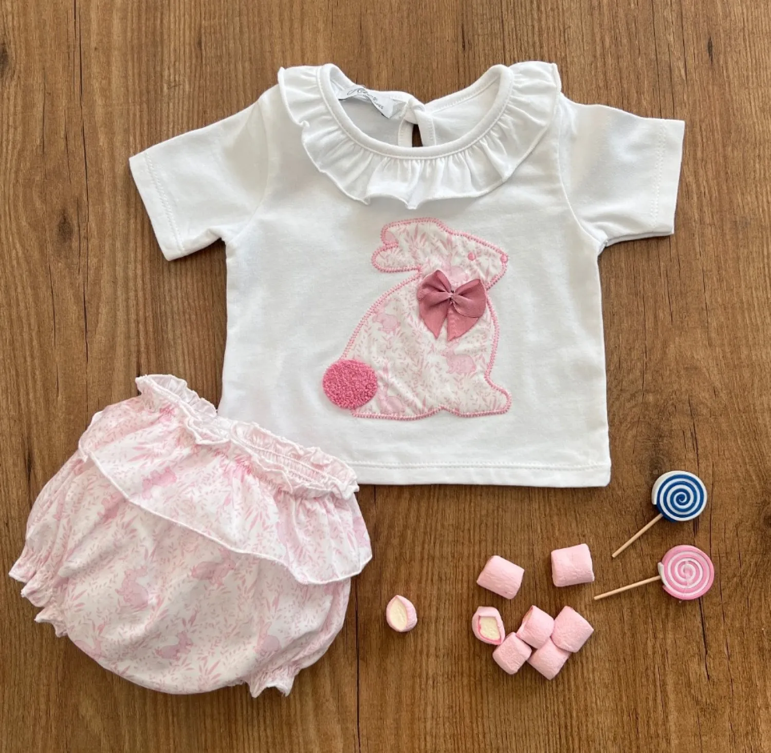 Conjunto para niña de algodón colección Rabbit