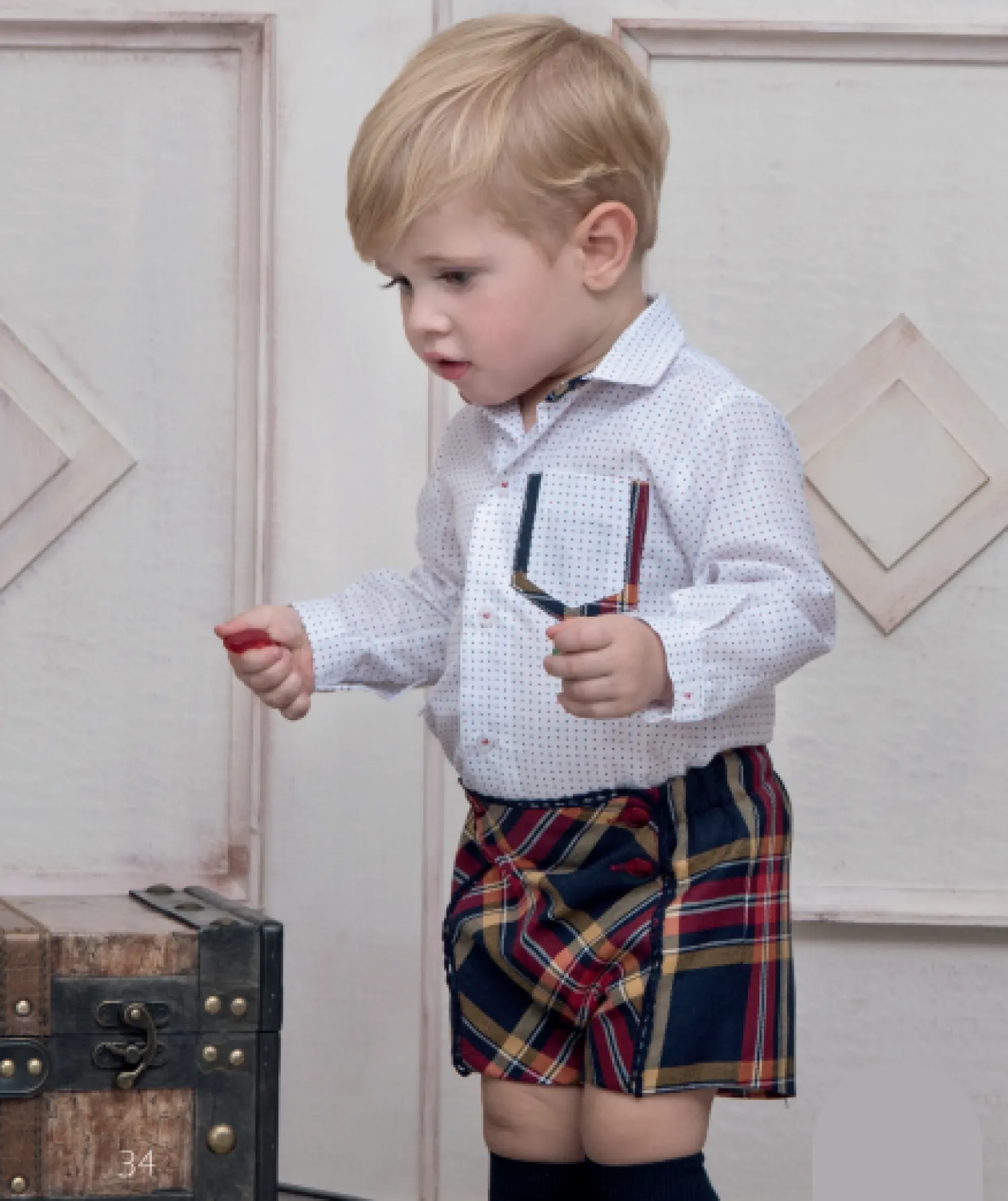 Conjunto para niño Blusa y pantalón de cuadros