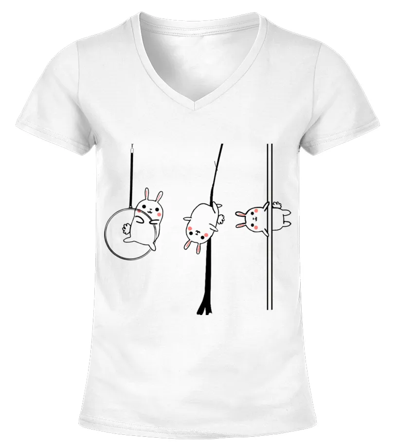CUTE CIRCUS BUNNIES Camiseta cuello pico Mujer