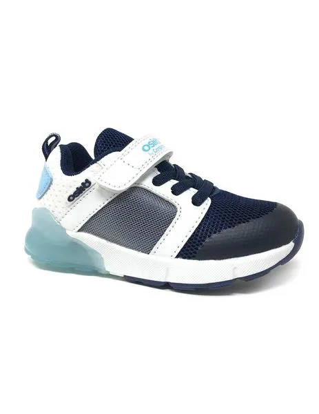 deportivo blanco y azul con luz
