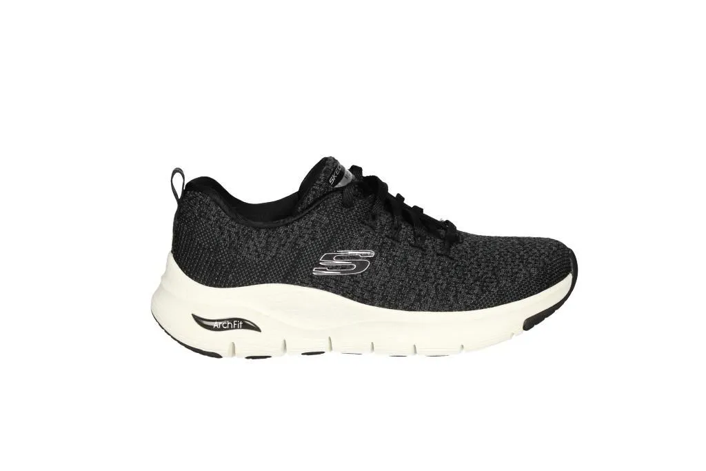 Deportivo Tejido Negro Piso Blanco Archfit