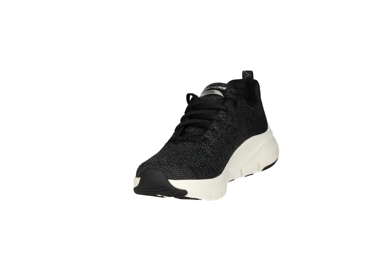 Deportivo Tejido Negro Piso Blanco Archfit