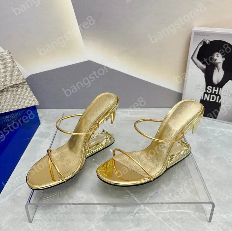 Diseñador de lujo X PEPSI MORSO SANDAL GCD S Mujer Sandalias de tacón alto Zapatillas de tacón inclinado Moda sexy combinación d