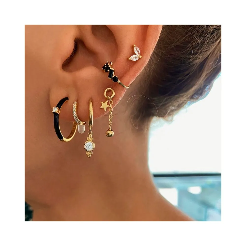 Ear Cuff Belle Negro Oro