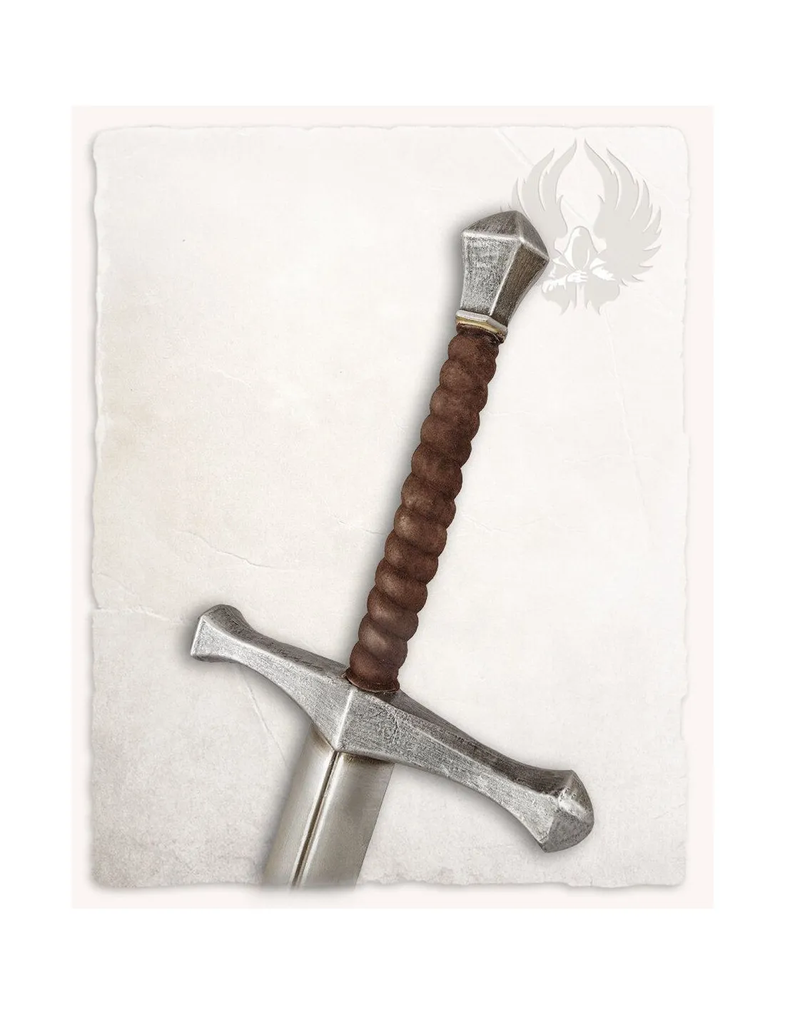Espada medieval larga LARP modelo Severian, acabado acero