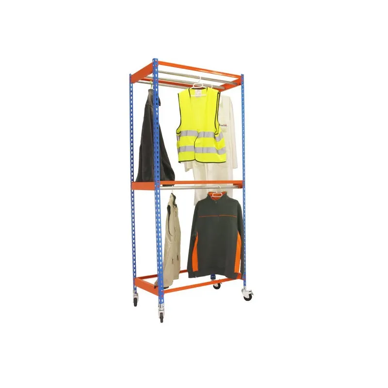 Estantería Metálica Para Ropa Kit Simonclothing Double Mob. 3/309075 Azul/Naranj 3 baldas Simonrack