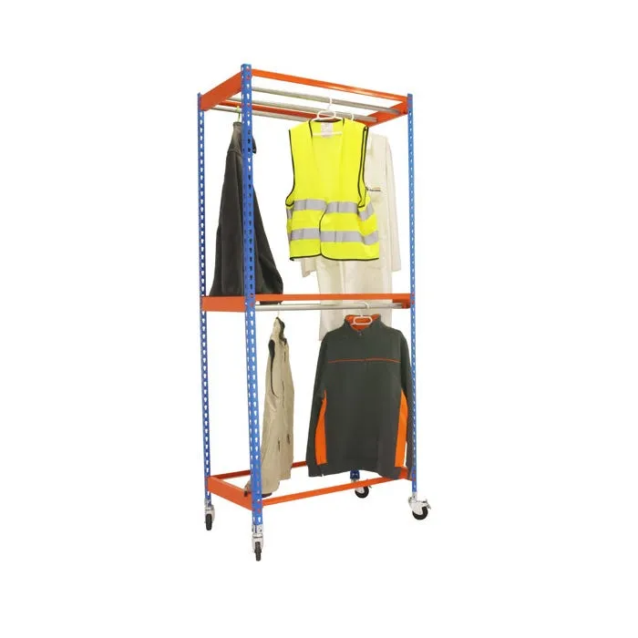 Estantería Metálica Para Ropa Kit Simonclothing Double Mob. 3/309075 Azul/Naranj 3 baldas Simonrack