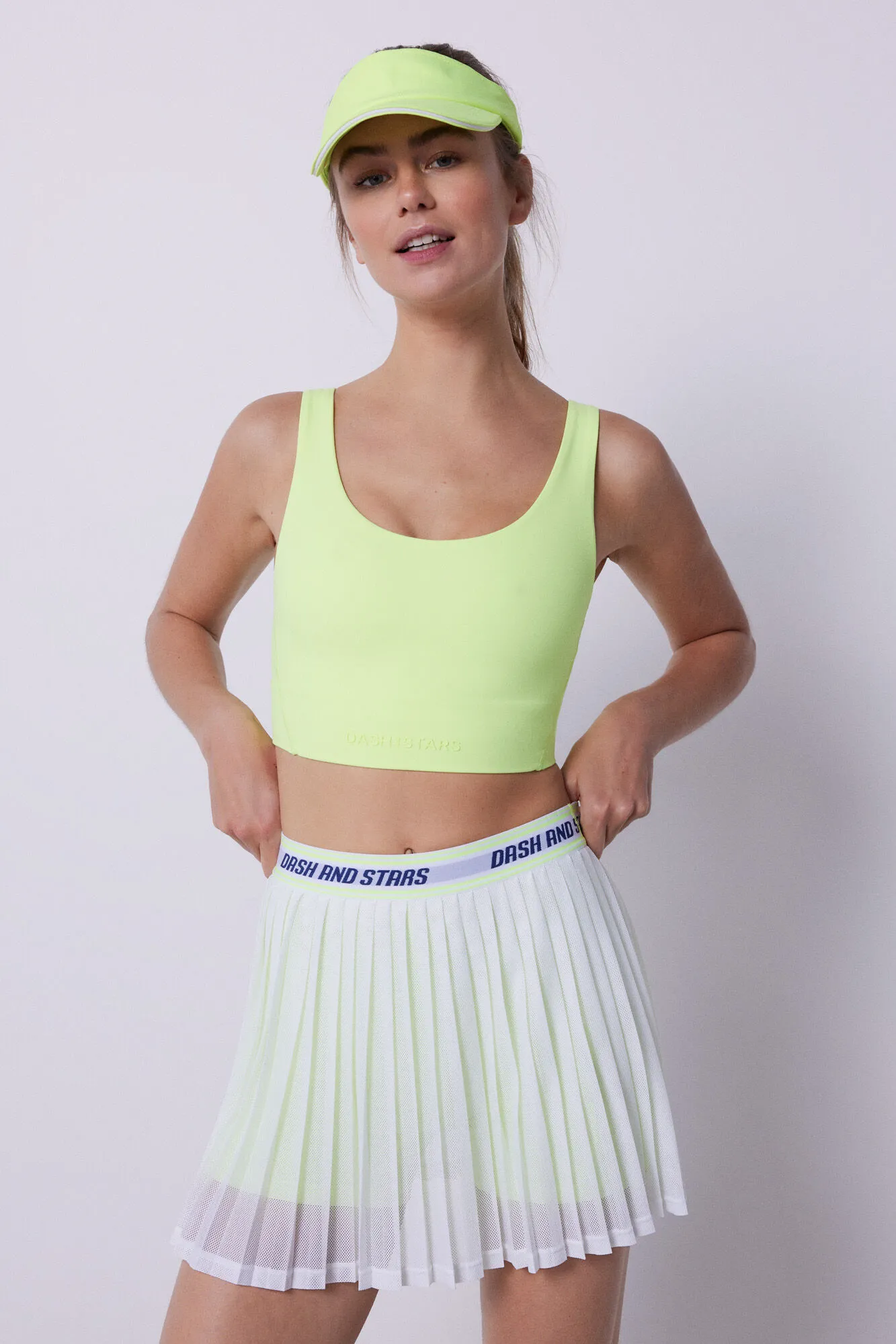 Falda plisada mesh blanco