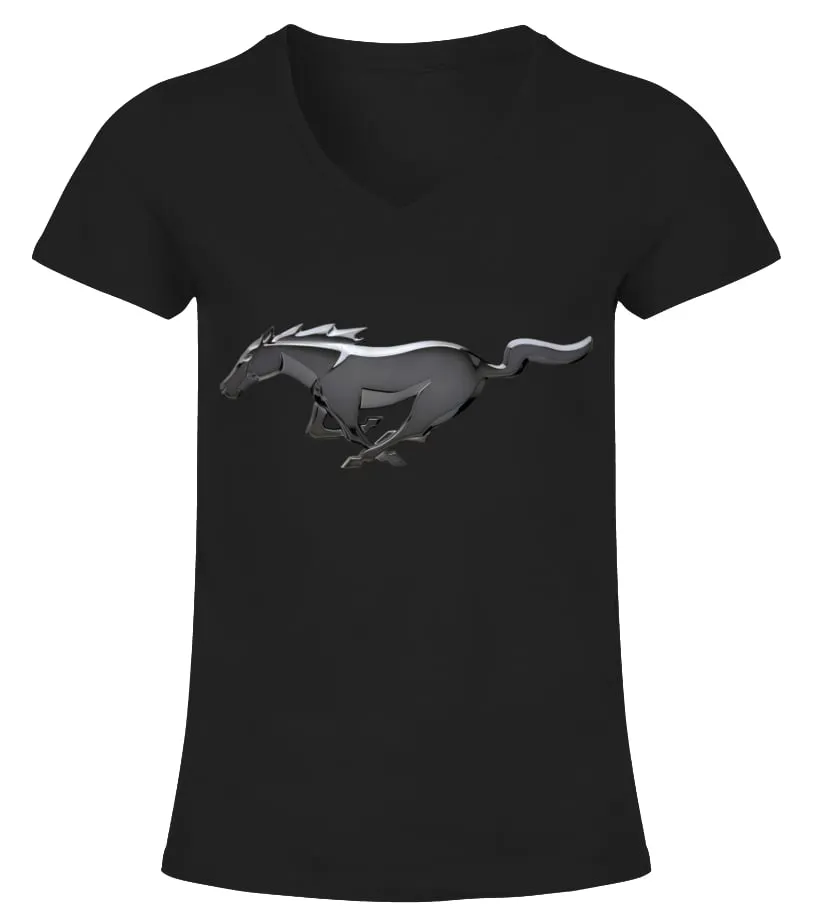 Ford Mustang BK 001 Camiseta cuello pico Mujer