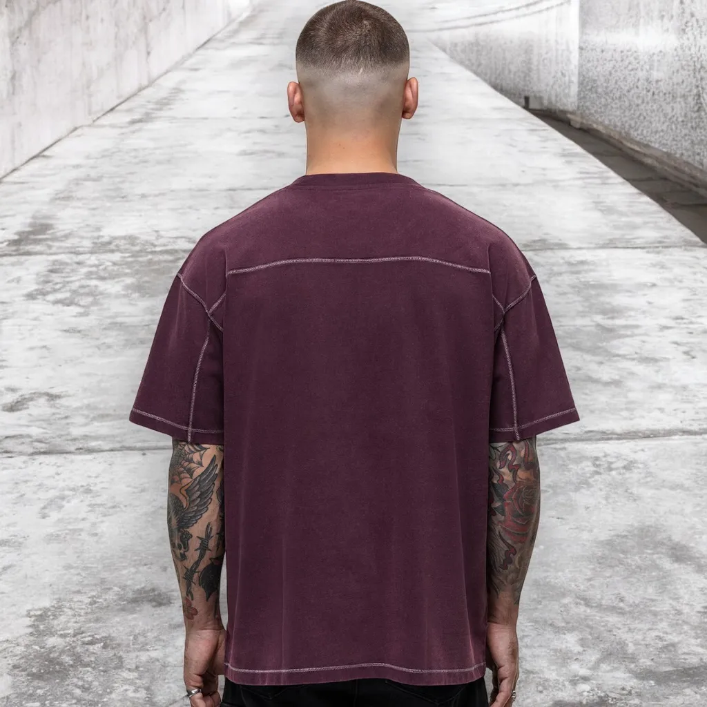 Good for nothing – Camiseta Overlock maroon washed