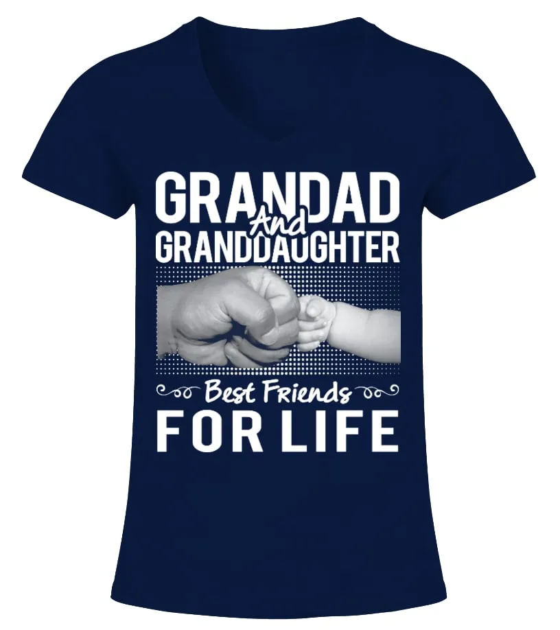 Grandad and Granddaughter Camiseta cuello pico Mujer