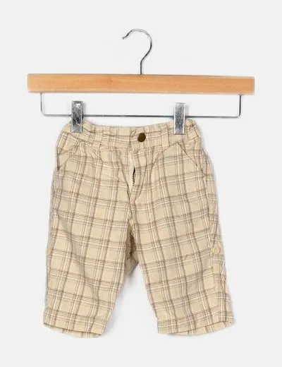 H&M Short beige estampado cuadros