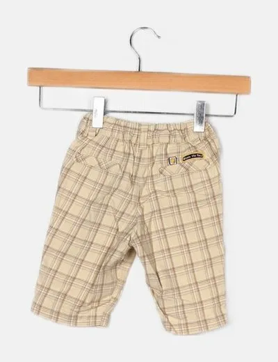 H&M Short beige estampado cuadros