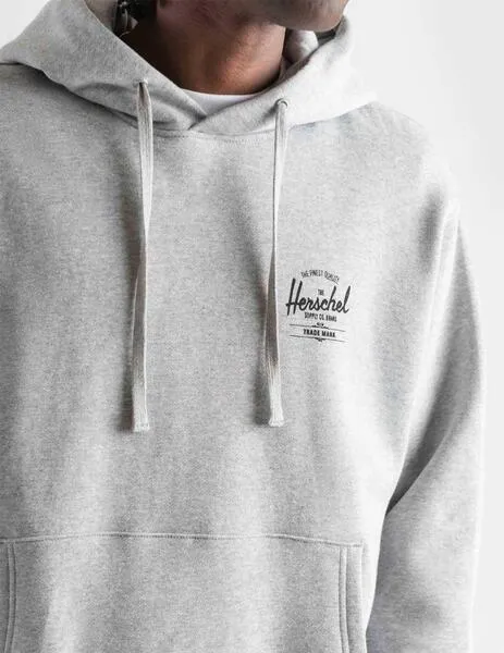 Herschel Basic Hoodie Sudadera gris con capucha para hombre