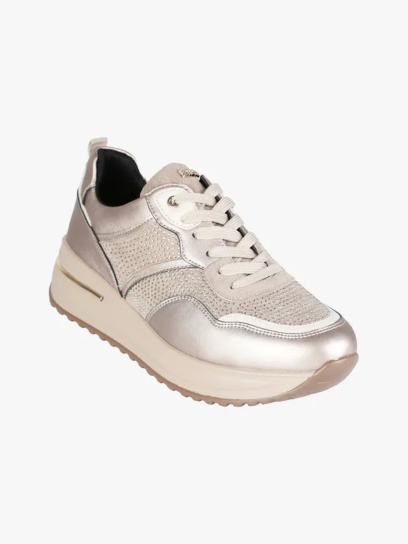 Inblu Zapatillas de mujer con pedrería y plataforma.