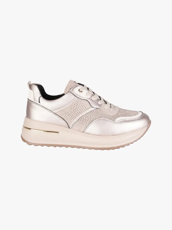 Inblu Zapatillas de mujer con pedrería y plataforma.
