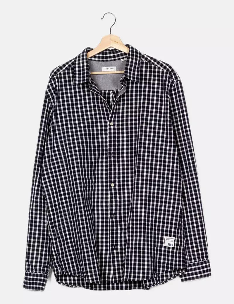 Jack & Jones Camisa azul marino estampado cuadros
