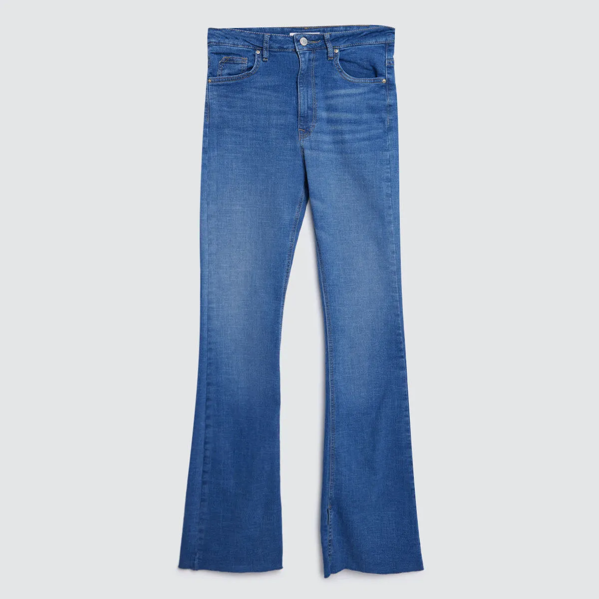 Jean Flare Con Desgastes