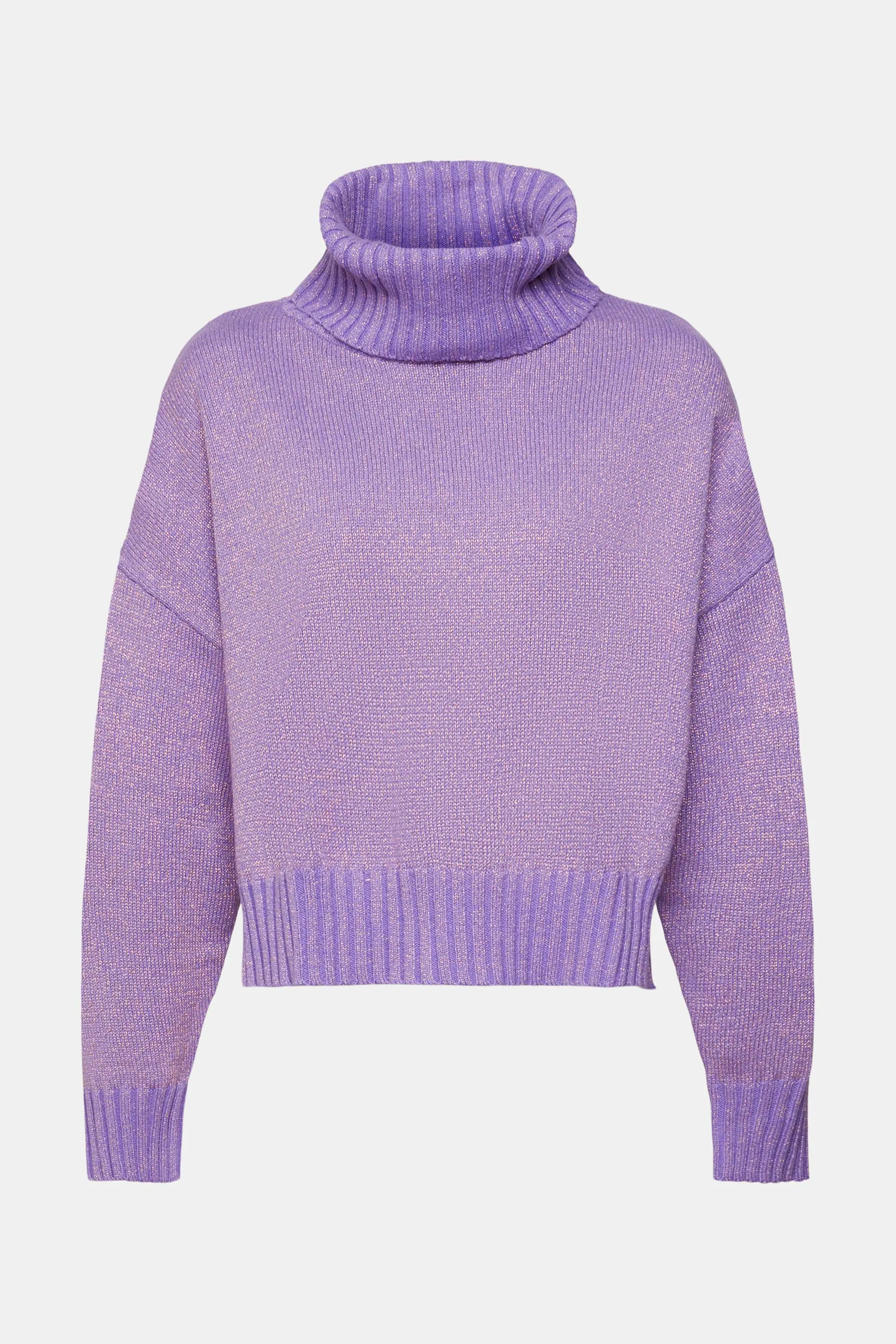 Jersey con cuello alto y acabado metalizado