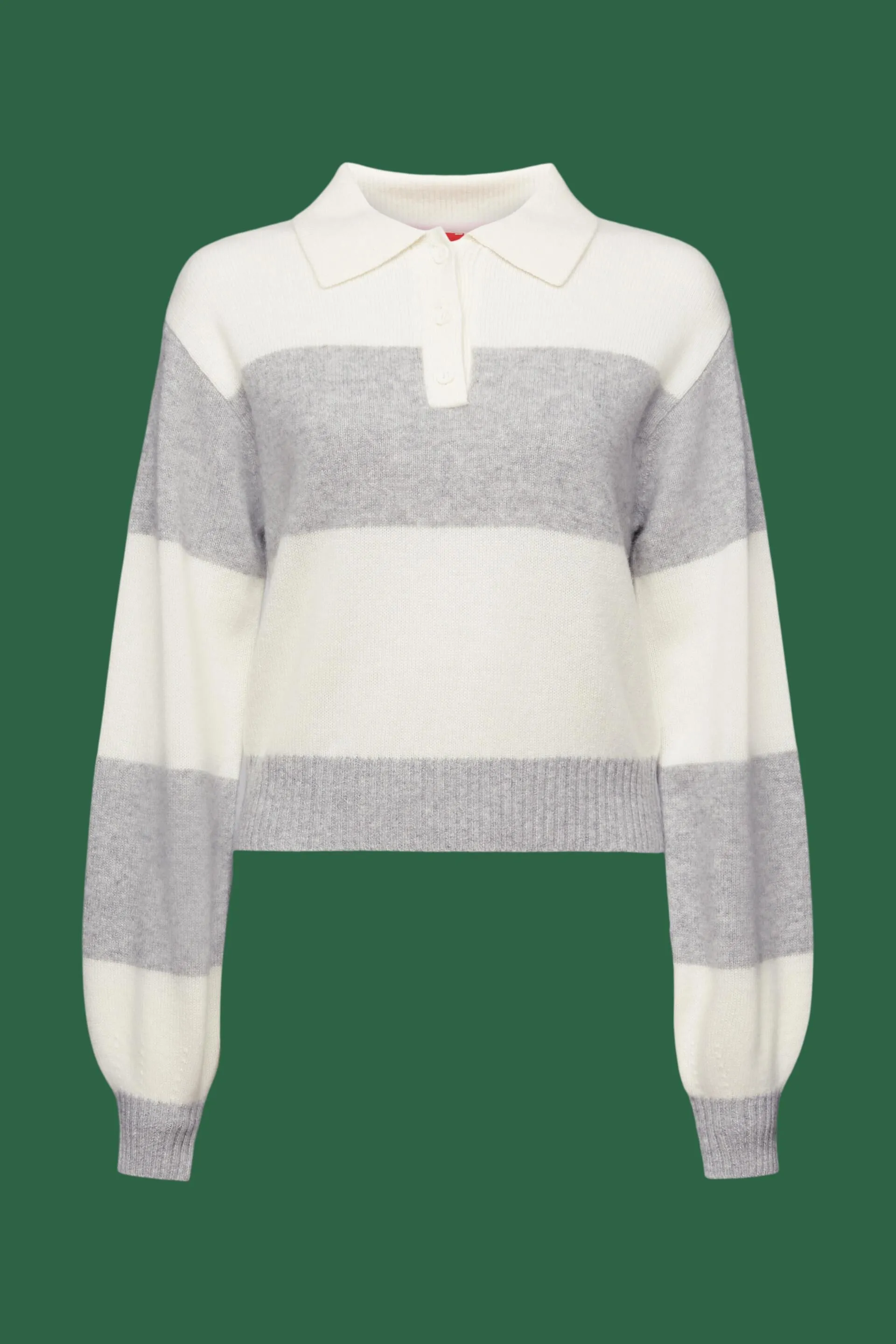 Jersey de cachemir a rayas con cuello de polo estilo rugby