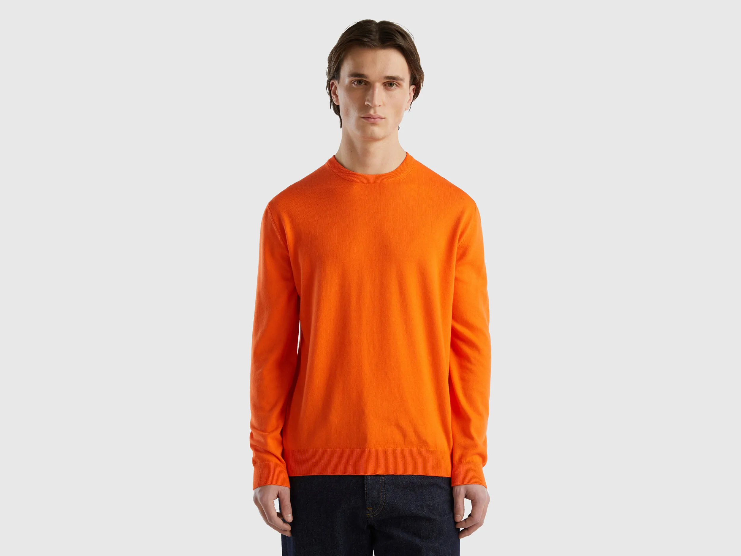 Jersey de cuello redondo de 100% algodón