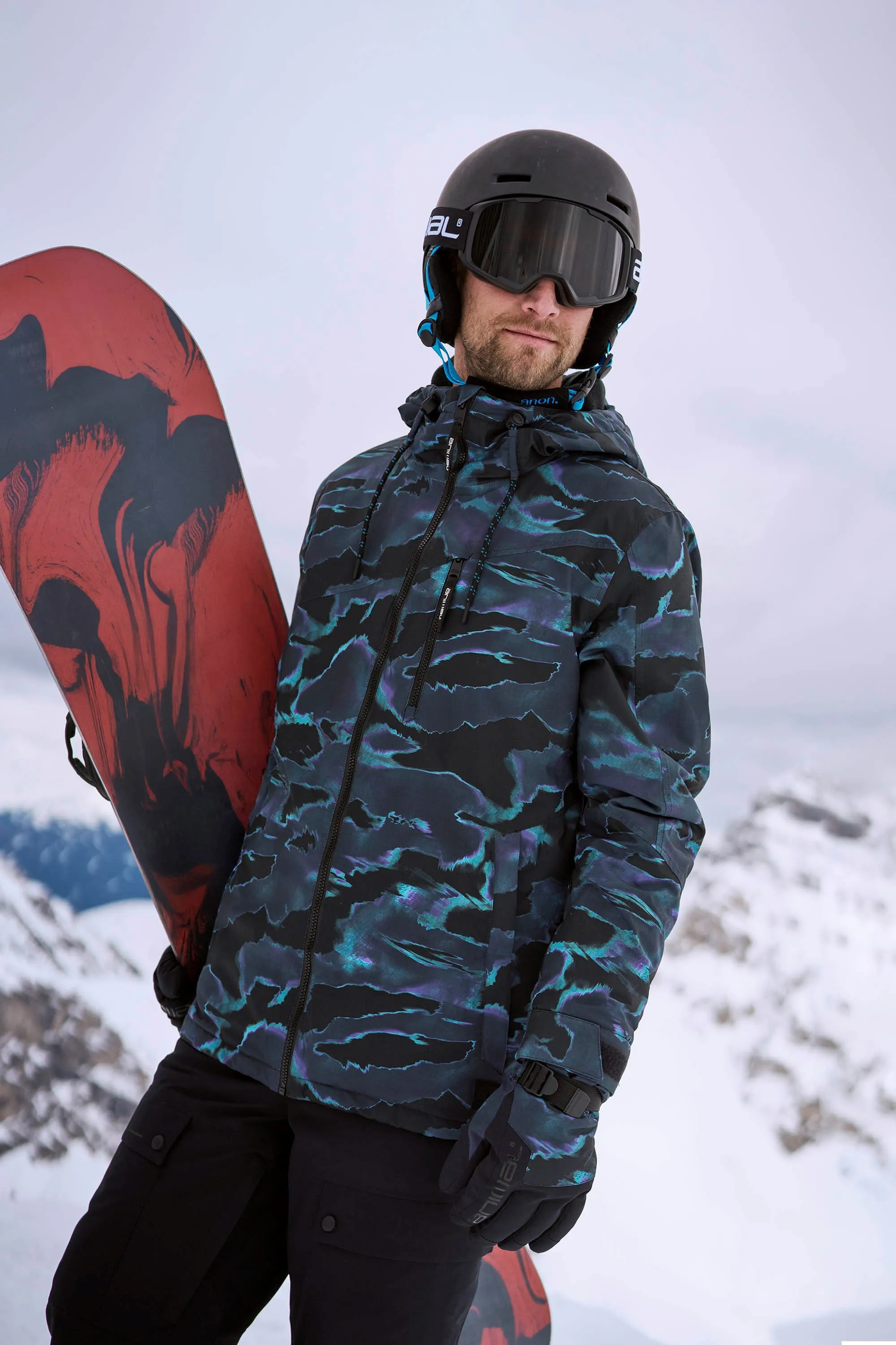 Laxx chaqueta de nieve estampada para hombre