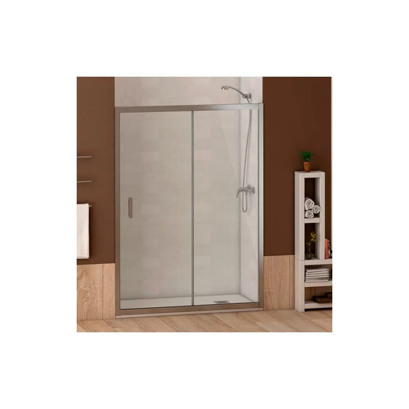 Mampara de ducha frontal transparente easy clean cromo Austin Futurbath