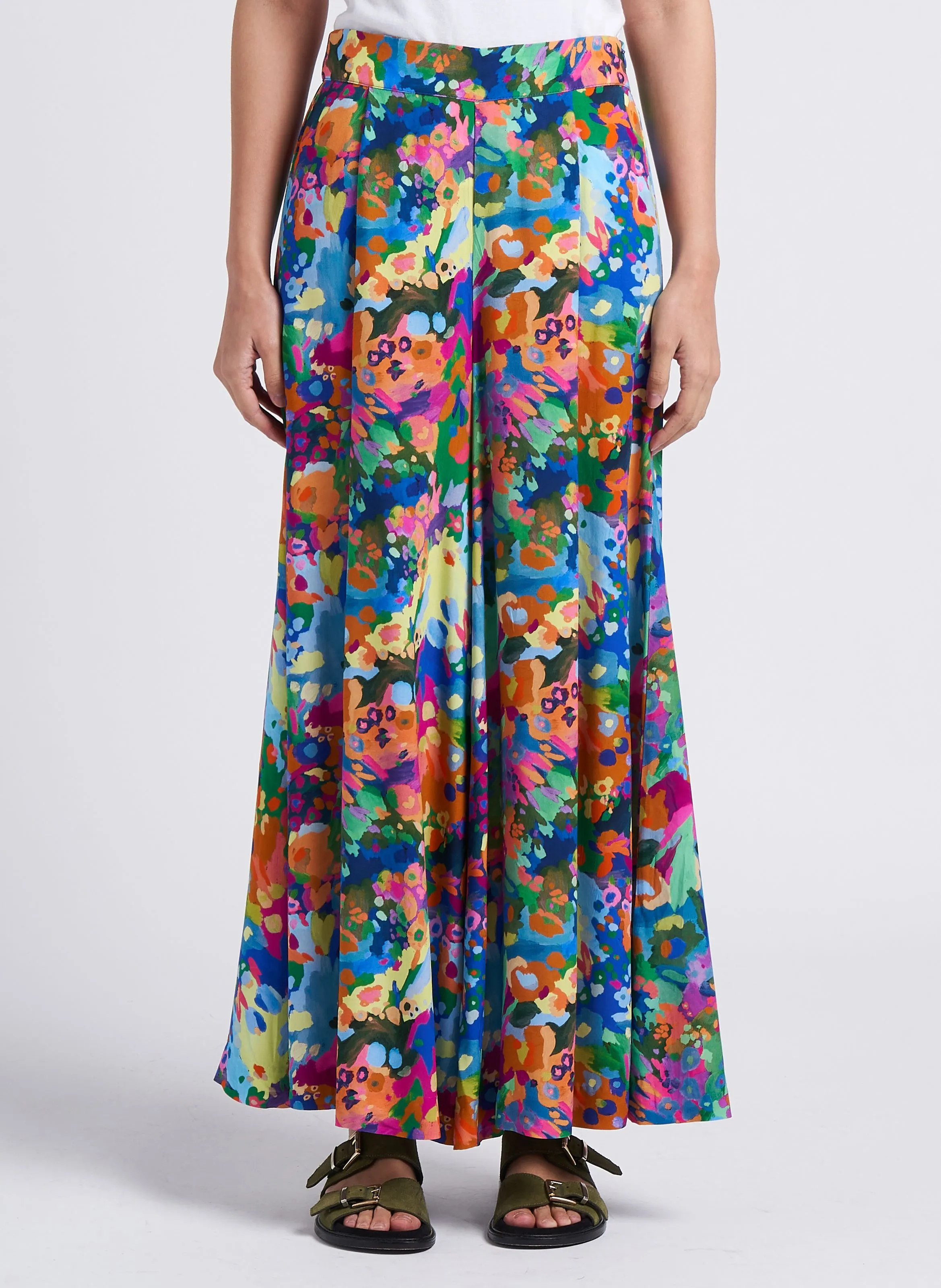 MARIE SIXTINE FRED  PANTALóN ANCHO ESTAMPADO DE TIRO ALTO EN MULTICOLOR