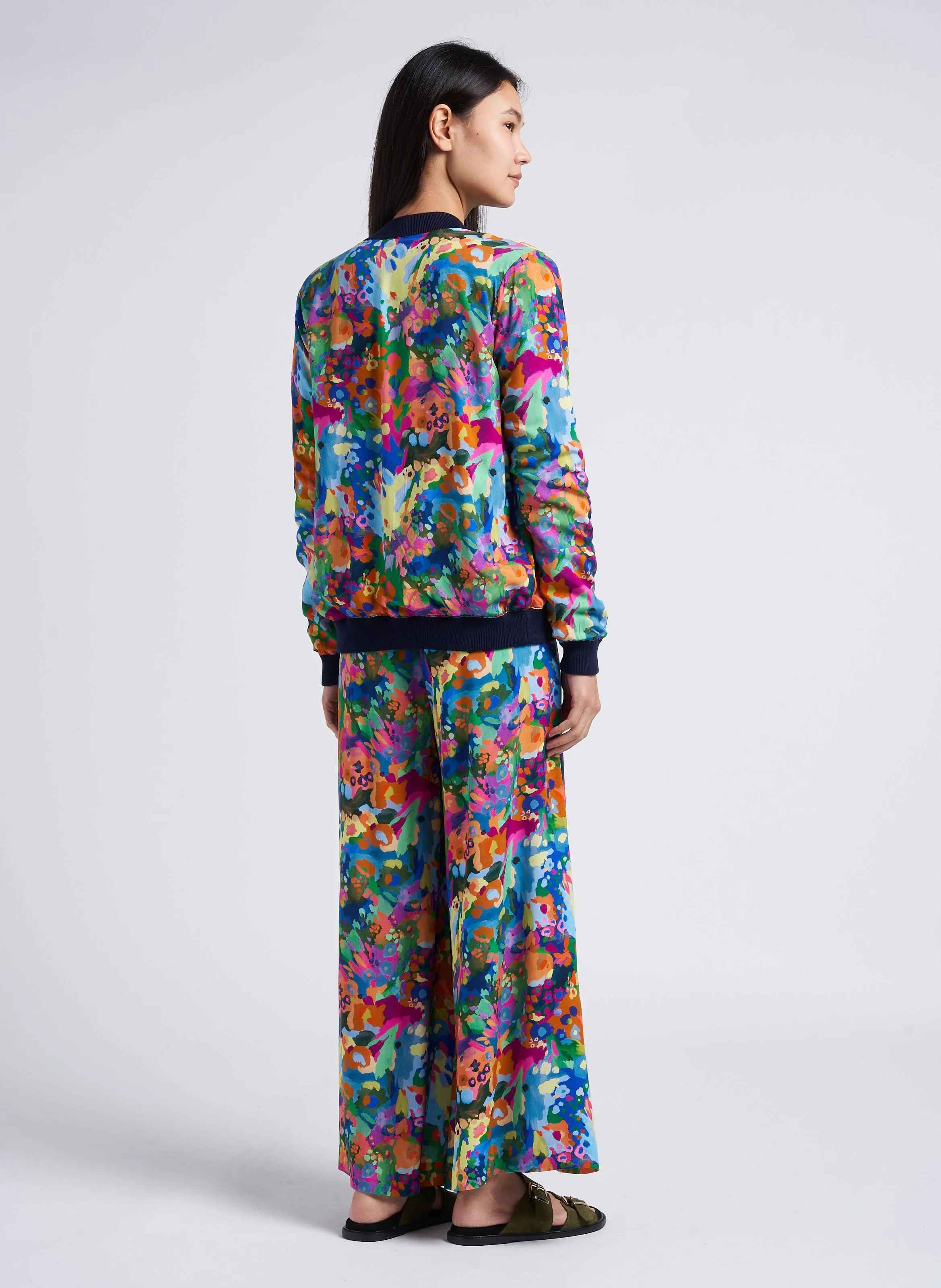 MARIE SIXTINE FRED  PANTALóN ANCHO ESTAMPADO DE TIRO ALTO EN MULTICOLOR