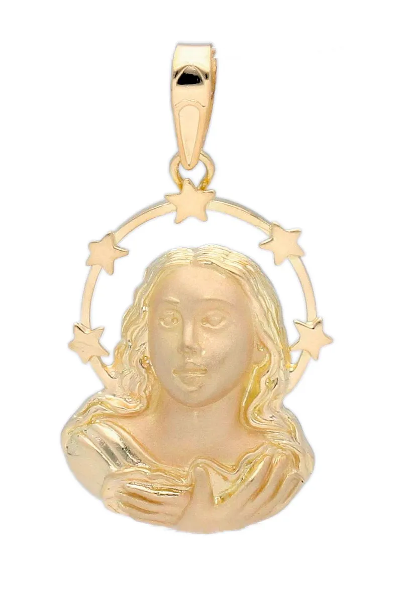 Medalla religiosa oro 18k, Virgen Inmaculada · Purisima. 001_009751
