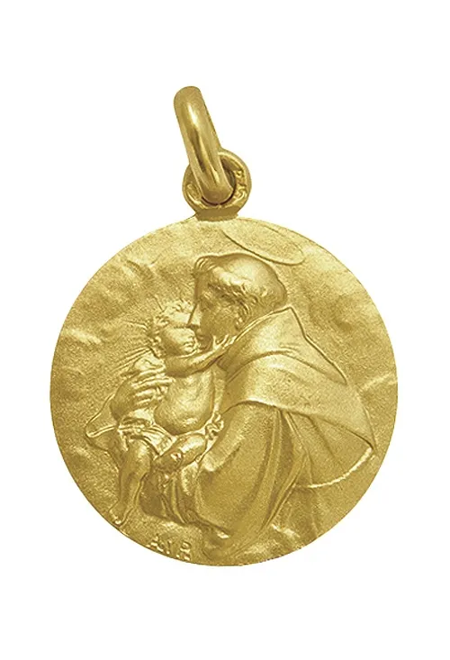 MEDALLA SAN ANTONIO DE PADUA EN ORO AMARILLO Y 25 MM 268_M11725