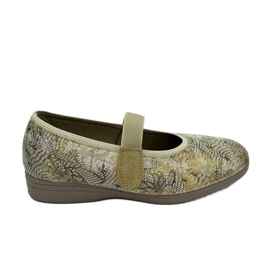 MERCEDES ELÁSTICO MURO PLAYERA CALLE PARA MUJER ZAPATILLA LUXOR BEIGE