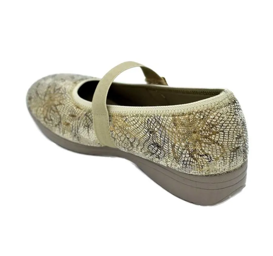 MERCEDES ELÁSTICO MURO PLAYERA CALLE PARA MUJER ZAPATILLA LUXOR BEIGE