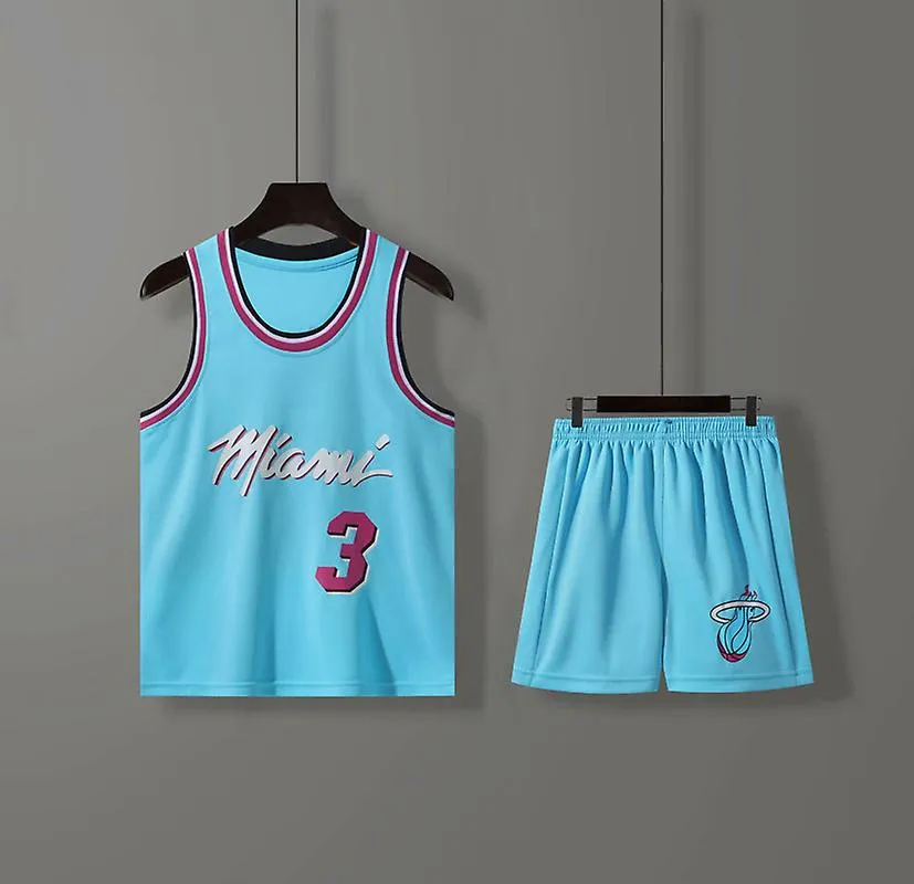 Miami Heat # 3 Wadejersey No.3 / Uniforme de baloncesto para niños Set Kids / azul