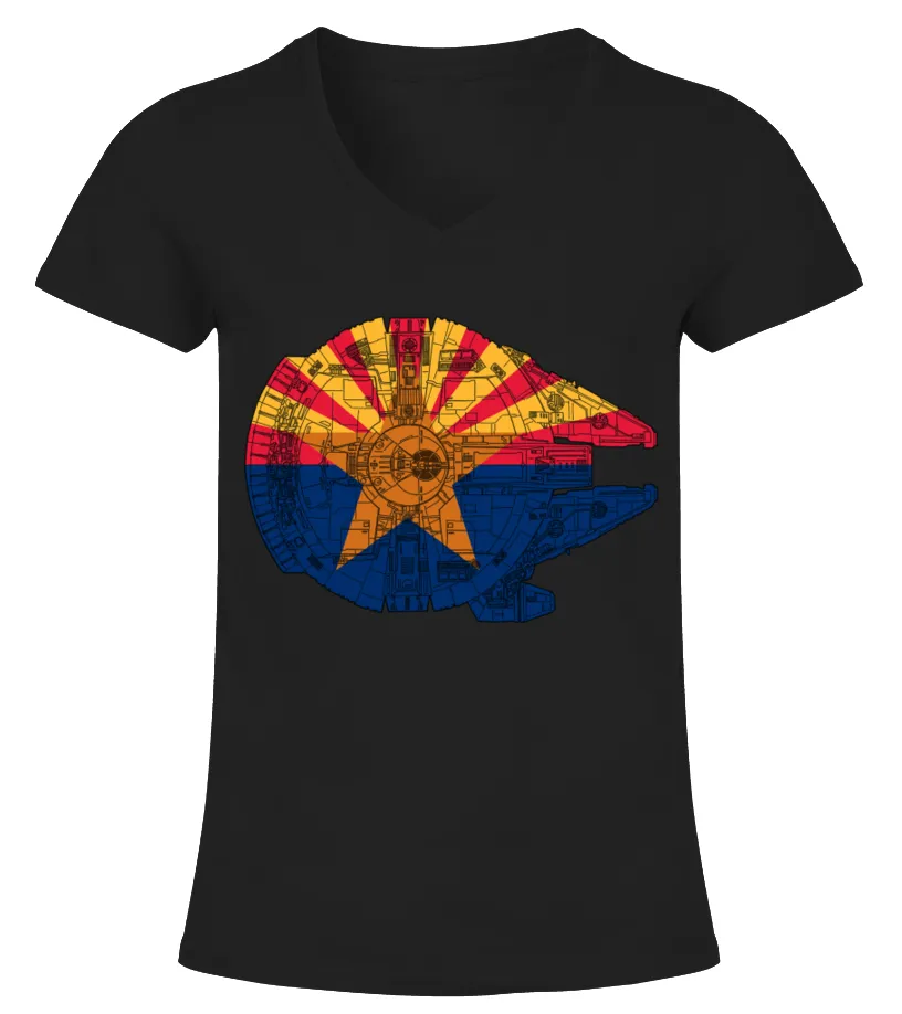 MILLENNIUM FALCON ARIZONA FLAG Camiseta cuello pico Mujer