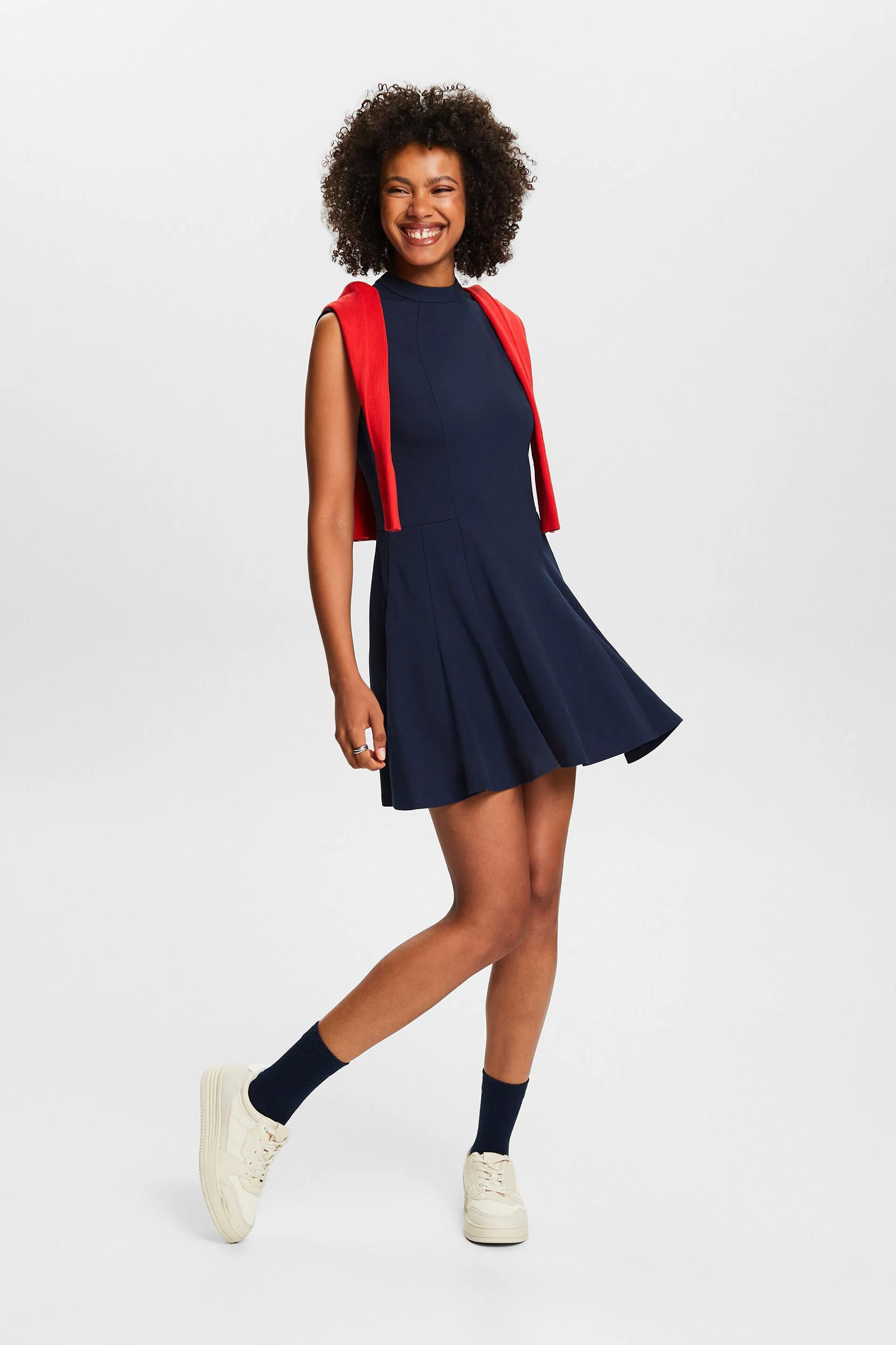 Minivestido con línea A y lazada